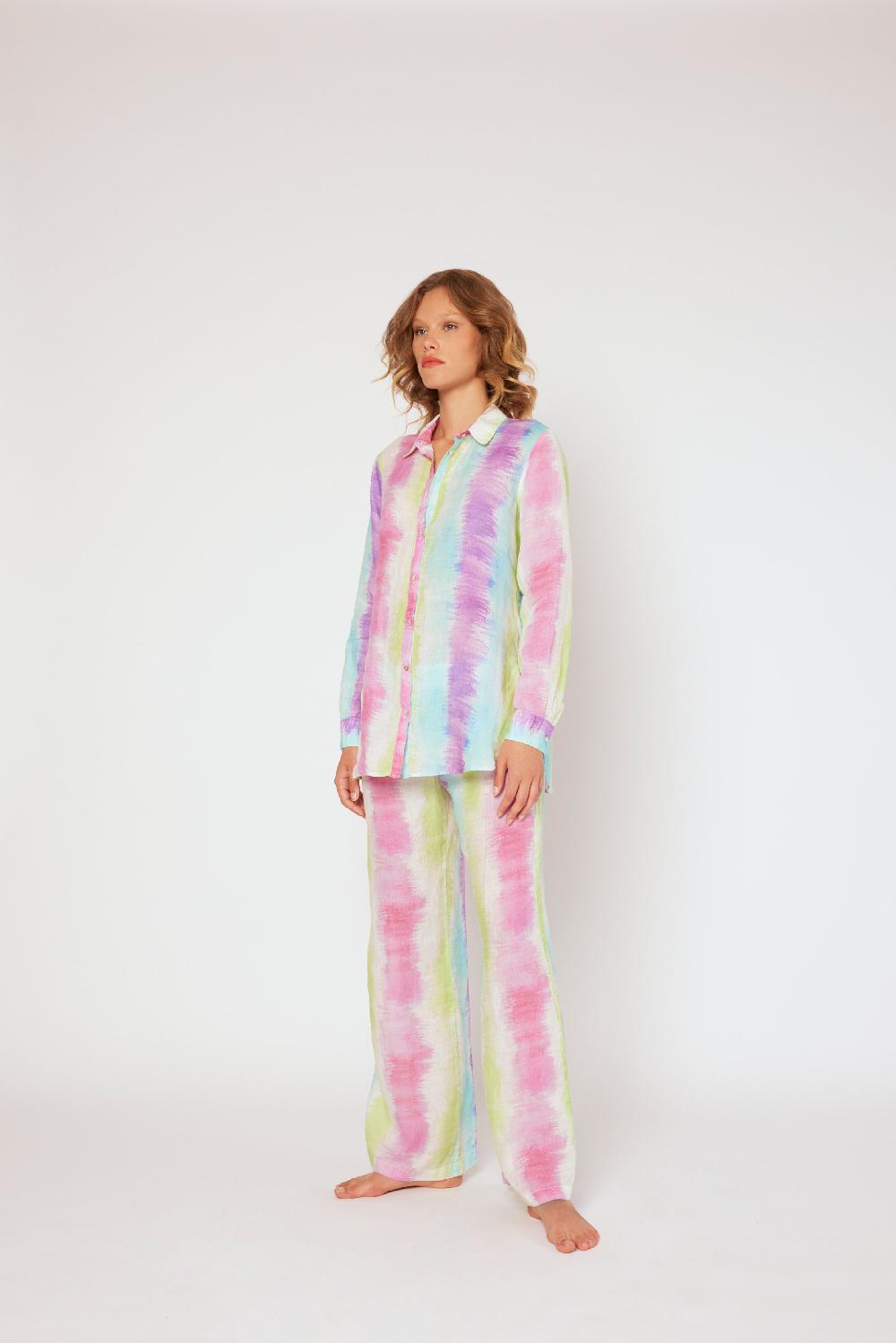 120% Lino Tie Dye Pants Vendite Flash