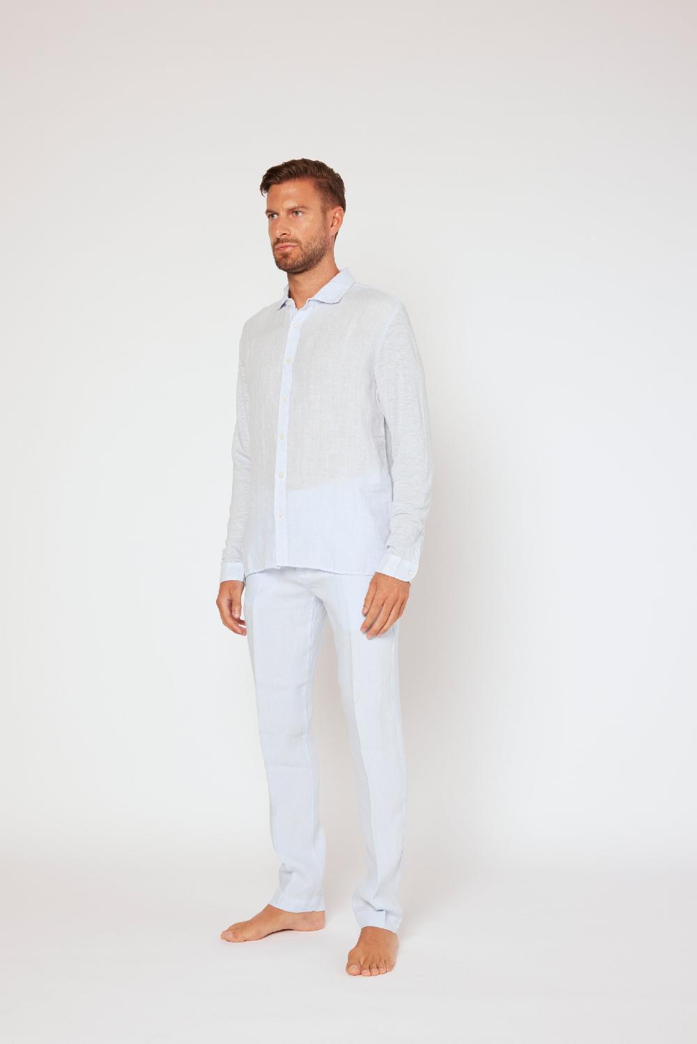 120% Lino Long Sleeve Shirt In Saldo