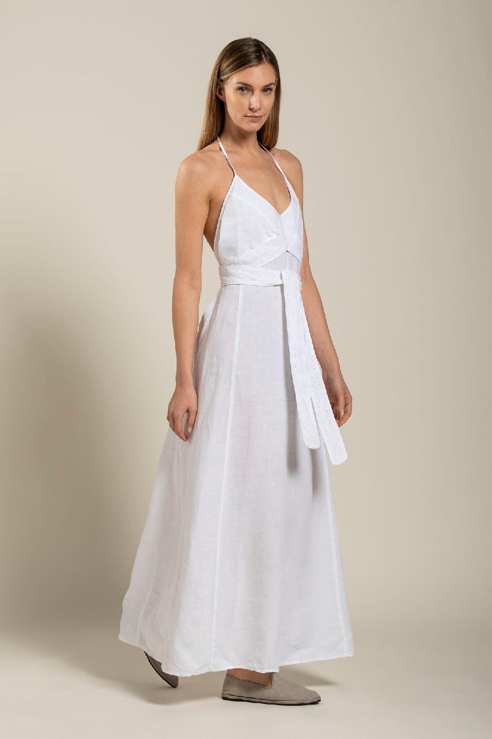120% Lino Dress With Belt Italia