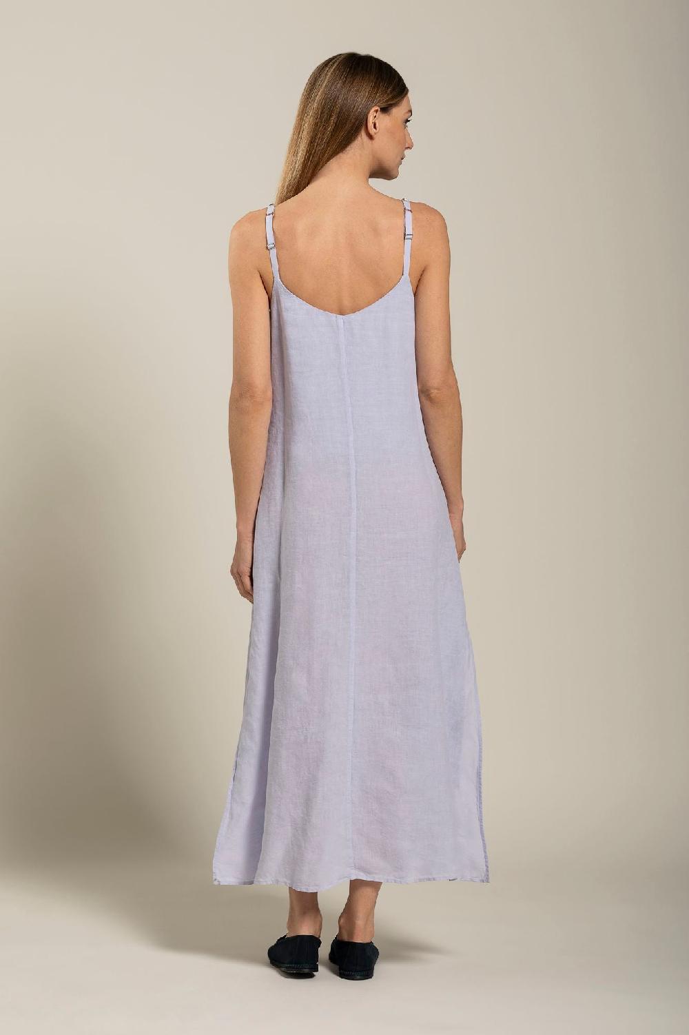 120% Lino Dress with Strap Embelishment Qualità