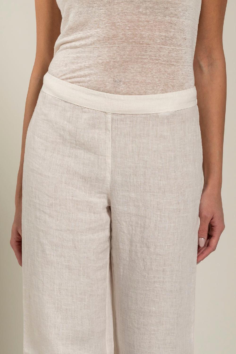 120% Lino Woman Pant High-Waisted Pezzi Unici