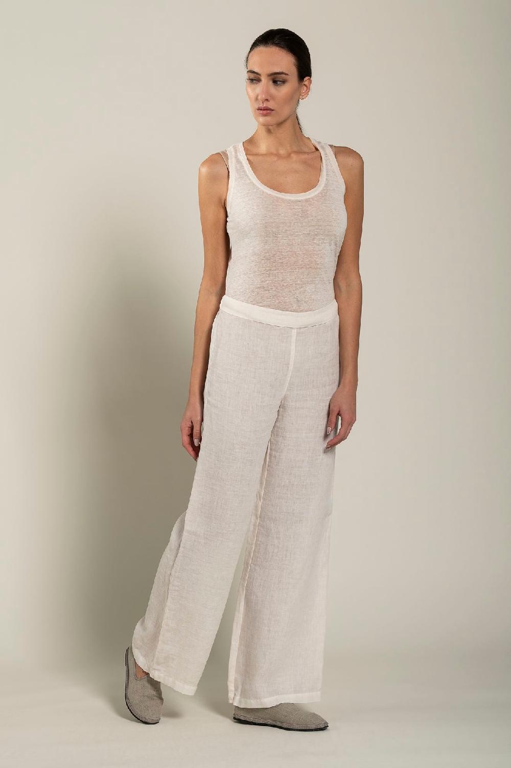 120% Lino Woman Pant High-Waisted Pezzi Unici