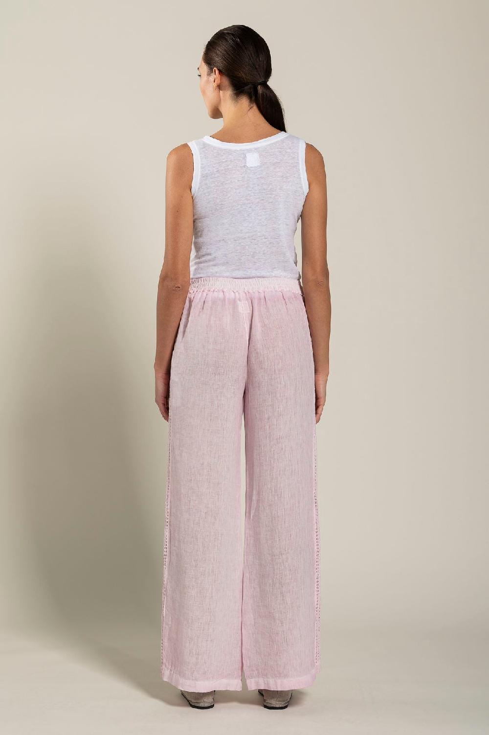 120% Lino Woman Pant With Side Detail Soddisfazione Garantita