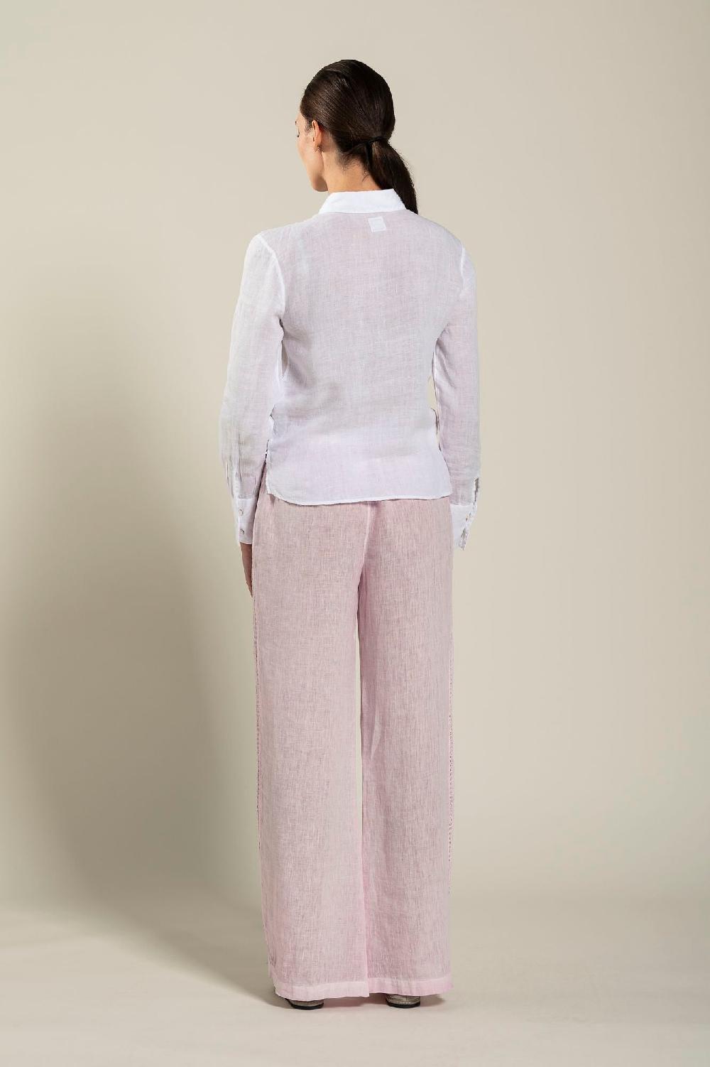 120% Lino Long Sleeve Woman Shirt With Knot Affare Del Giorno