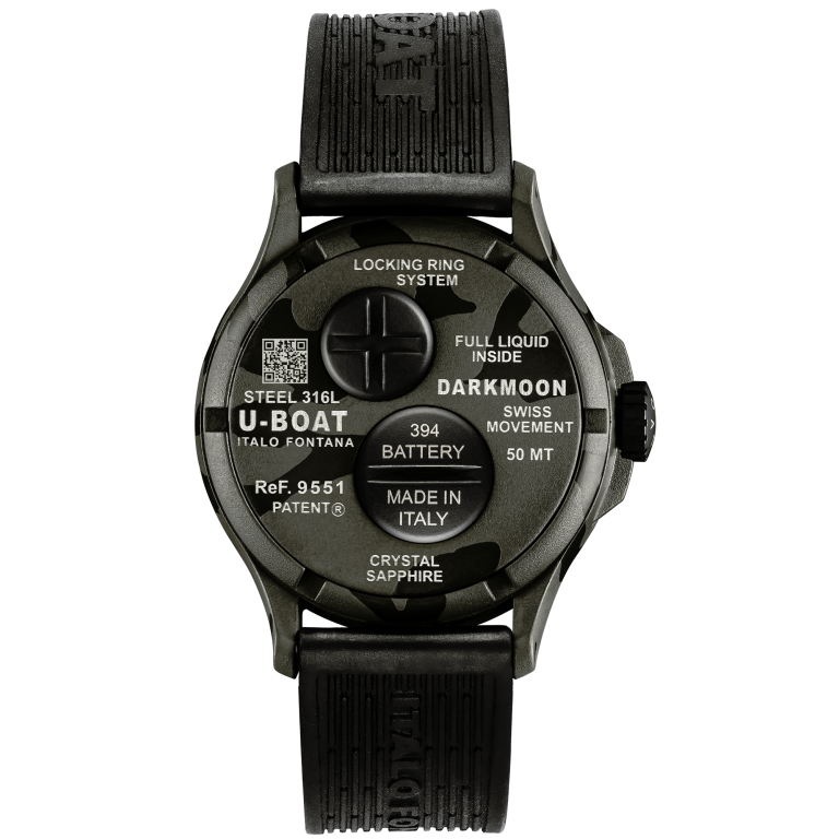 U Boat DARKMOON 40 MM BK GREY CURVED CAMOUFLAGE Sottocosto