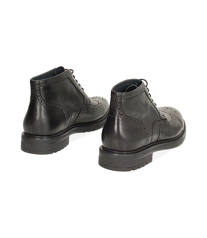 Valerio 1966 Polacchino stile oxford in pelle nero | Valerio 1966 Presa