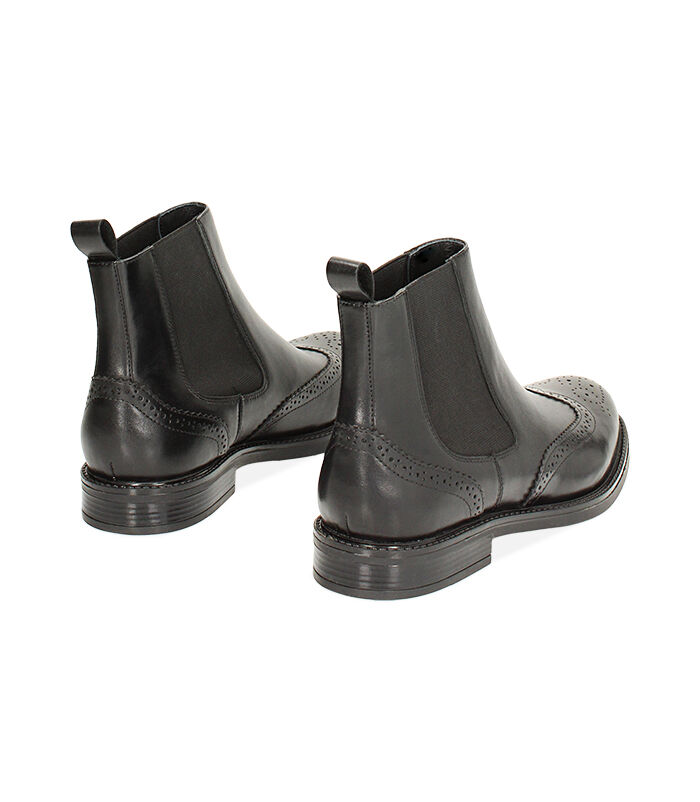 Valerio 1966 Beatles con impunture oxford in pelle nera | Valerio 1966 Vendita Calda