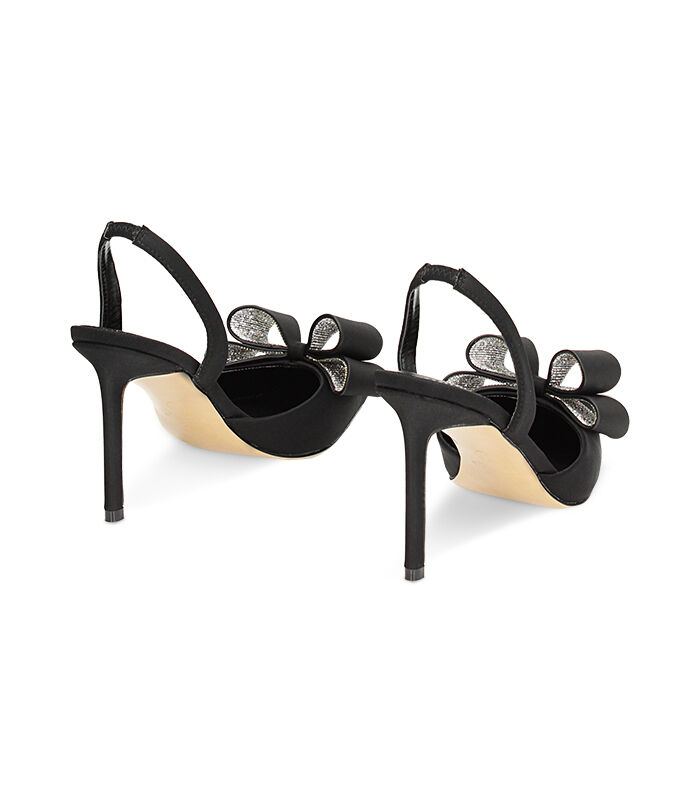 Valerio 1966 Décolleté slingback nera in lycra tacco 9 5 cm | Valerio 1966 Pezzi Unici