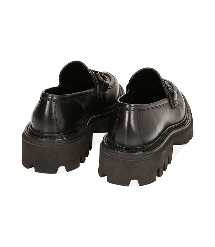 Valerio 1966 Mocassini donna chunky neri in pelle tacco 4 8 cm | Valerio 1966 Presa