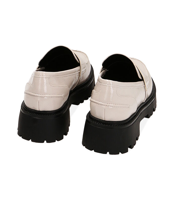 Valerio 1966 Mocassini donna platform panna in naplak tacco 5 cm | Valerio 1966 Economico