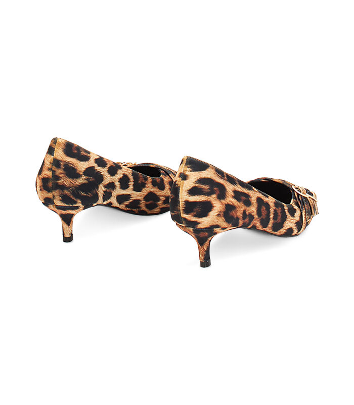 Valerio 1966 Décolleté leopard in lycra con fibbie tacco 4 5 cm | Valerio 1966 I Più Venduti