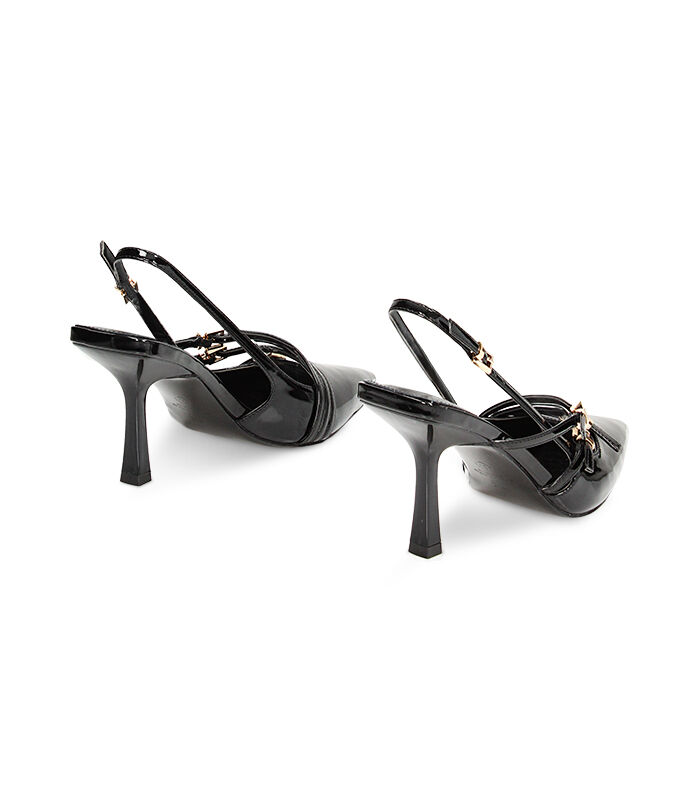 Valerio 1966 Décolleté slingback nere con fibbie in vernice | Valerio 1966 Nuova