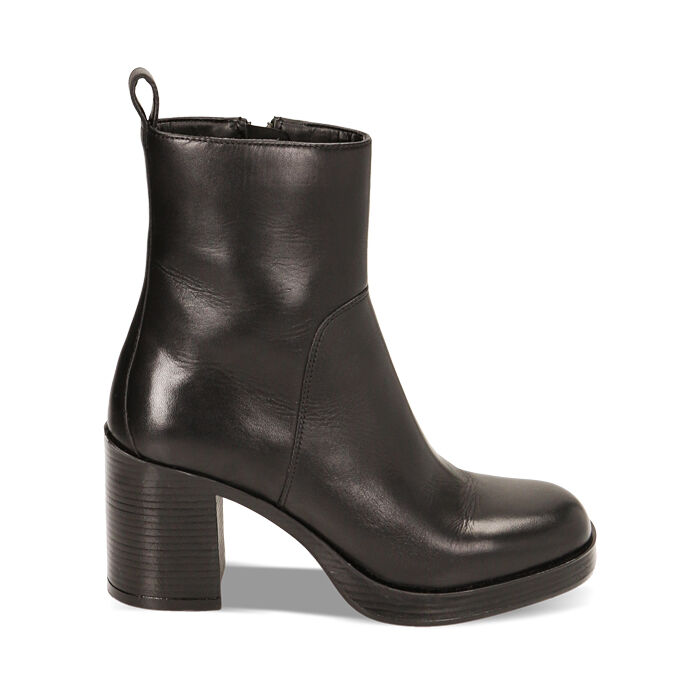 Valerio 1966 Stivaletti donna neri in pelle tacco 8 4 cm | Valerio 1966