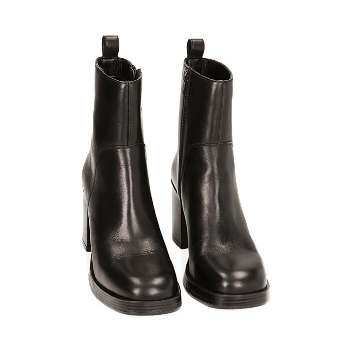 Valerio 1966 Stivaletti donna neri in pelle tacco 8 4 cm | Valerio 1966 Vendite Flash