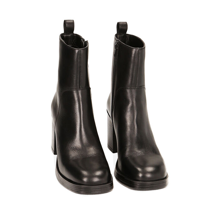 Valerio 1966 Stivaletti donna neri in pelle tacco 8 4 cm | Valerio 1966 Vendite Flash