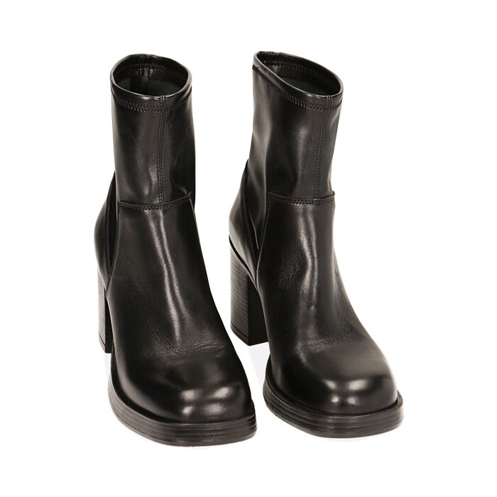 Valerio 1966 Stivaletti donna plateau neri in pelle tacco 8 4 cm | Valerio 1966 Negozio