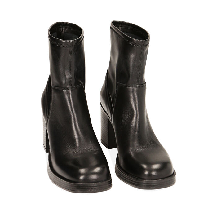Valerio 1966 Stivaletti donna plateau neri in pelle tacco 8 4 cm | Valerio 1966 Negozio