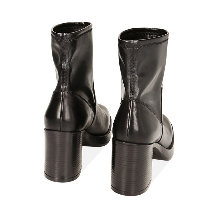 Valerio 1966 Stivaletti donna plateau neri in pelle tacco 8 4 cm | Valerio 1966 Negozio
