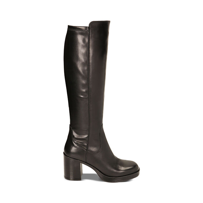 Valerio 1966 Stivali donna neri in pelle tacco 8 4 cm | Valerio 1966