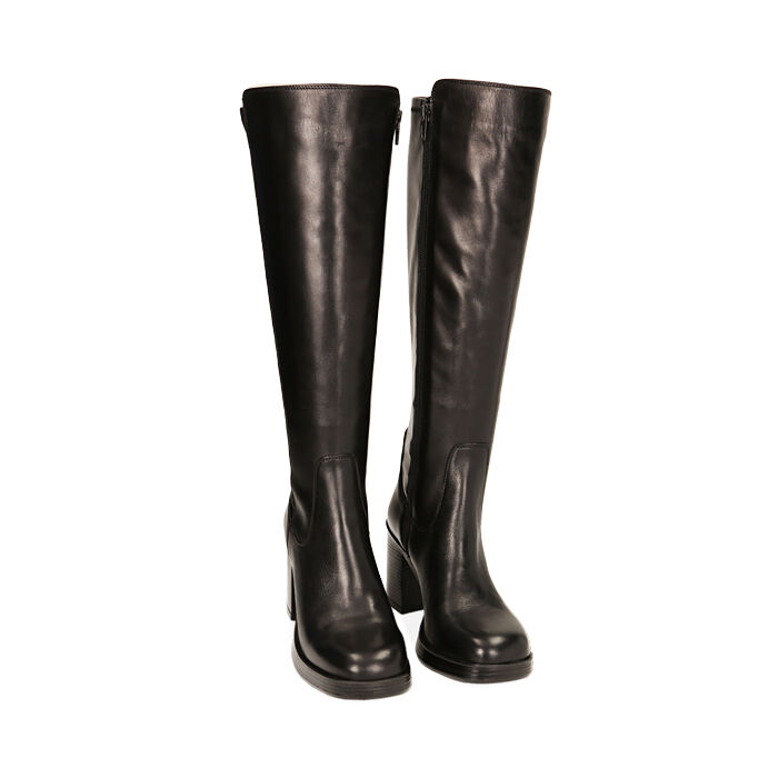 Valerio 1966 Stivali donna neri in pelle tacco 8 4 cm | Valerio 1966 In Saldo