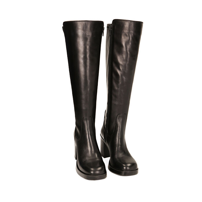 Valerio 1966 Stivali donna neri in pelle tacco 8 4 cm | Valerio 1966 In Saldo