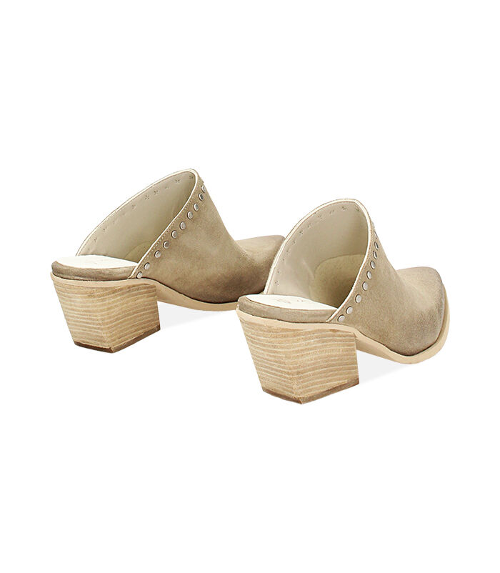 Valerio 1966 WOMEN SHOES SABOT SUEDE BEIG Vendita