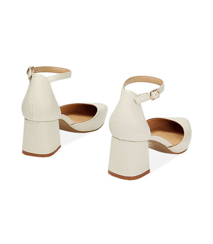 Valerio 1966 Décolleté donna cinturino panna tacco 6 cm | Valerio 1966 In Linea