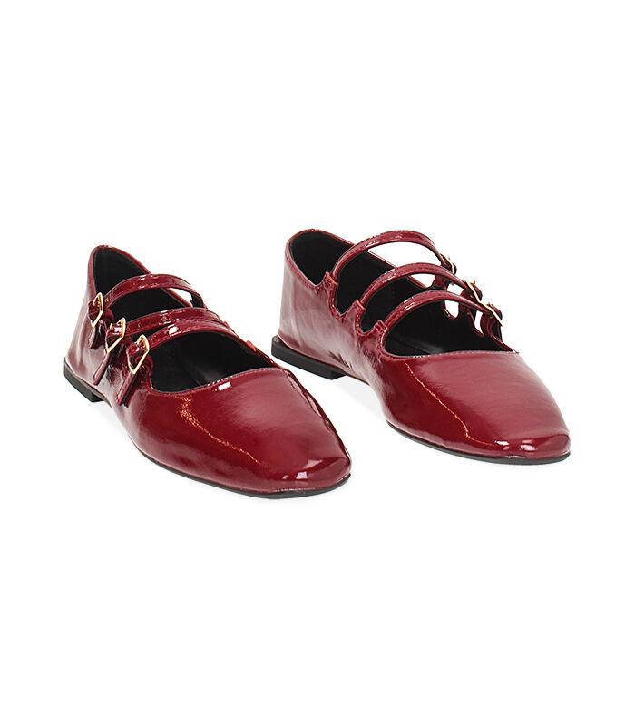 Valerio 1966 Ballerine multi-cinturino bordeaux in naplak | Valerio 1966