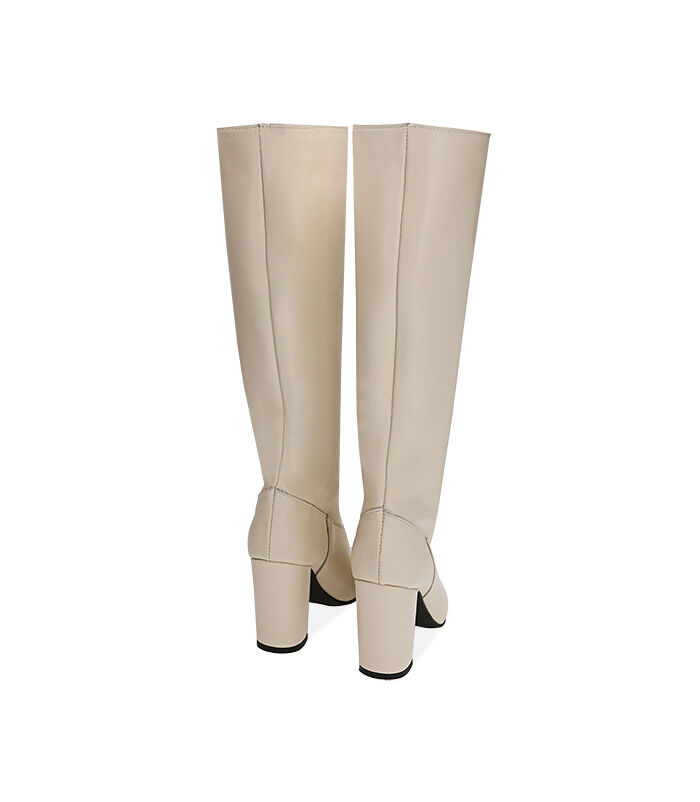 Valerio 1966 Stivali donna panna in pelle tacco 9 cm | Valerio 1966 Consegna Veloce