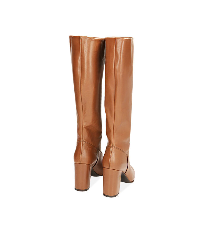 Valerio 1966 Stivali donna cognac in pelle tacco 9 cm | Valerio 1966 Promozione Limitata