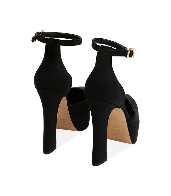 Valerio 1966 Décolleté donna platform nere in tessuto tacco 12 5 cm | Valerio 1966 Sottocosto