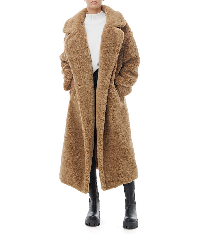 Valerio 1966 Cappotto teddy lungo camel | Valerio 1966 Vendita Economica
