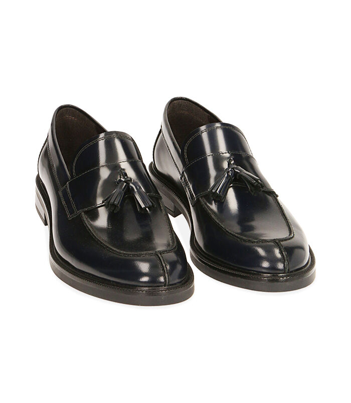Valerio 1966 Mocassini uomo flat blu in pelle abrasivata | Valerio 1966
