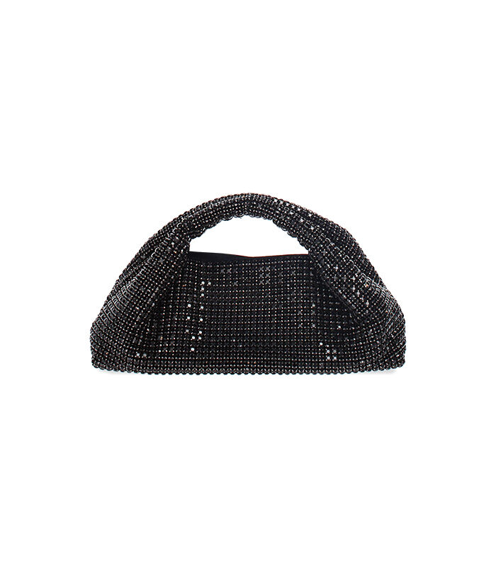 Valerio 1966 Minibag gioiello nera con strass neri | Valerio 1966 Saldi Di Fabbrica