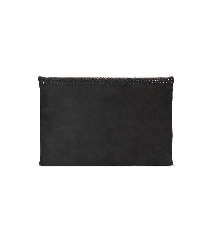 Valerio 1966 Pochette nera in microfibra con pietre | Valerio 1966 Vendite Flash