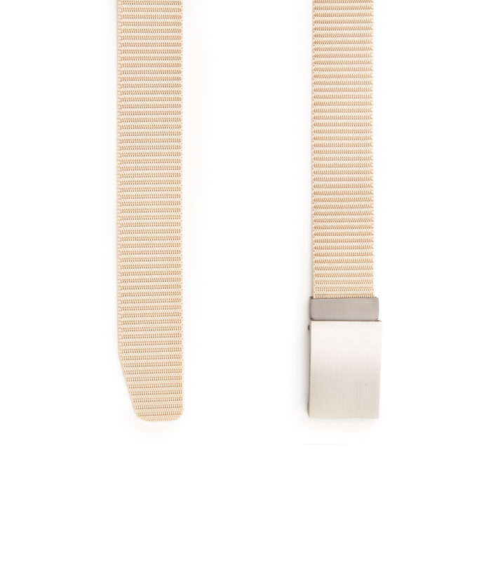 Valerio 1966 Cintura beige in tessuto intrecciato con fibbia a placca uomo | Valerio 1966 Negozio