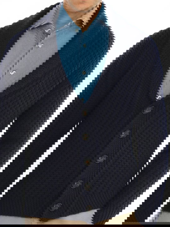 Rakki Cardigan Rakkì Collo Sciallato Blu Negozio