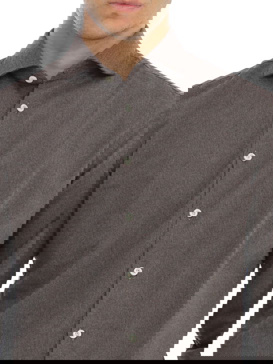 Bastoncino Camicia Bastoncino Flanellata Marrone In Linea