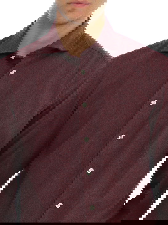 Bastoncino Camicia Bastoncino Flanellata Bordeaux Qualità
