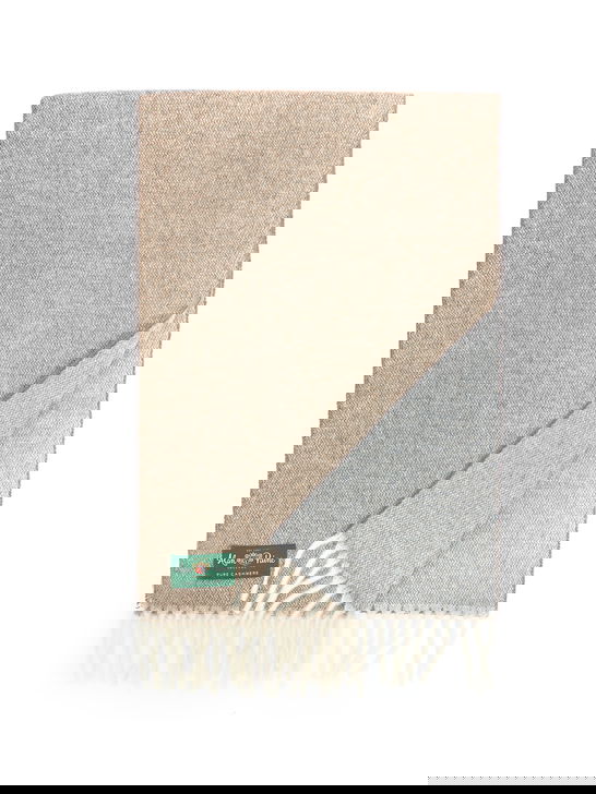 Alan Paine Sciarpa Alan Paine Tackely Cashmere Marrone/Azzurro Negozi Online