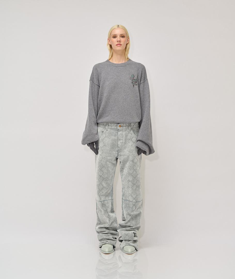 Vespa Snake flocked denim pants Qualità