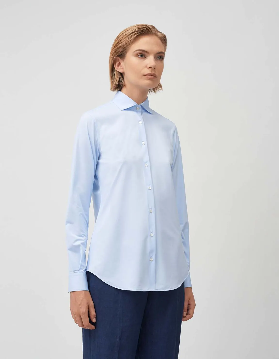 Xacus Camicia Celeste chiaro Active Tinta Unita Presa