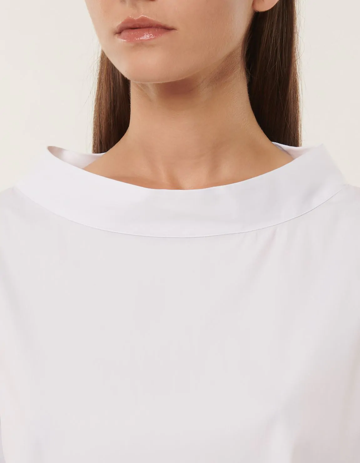 Xacus Blusa Bianco Stretch Tinta Unita
