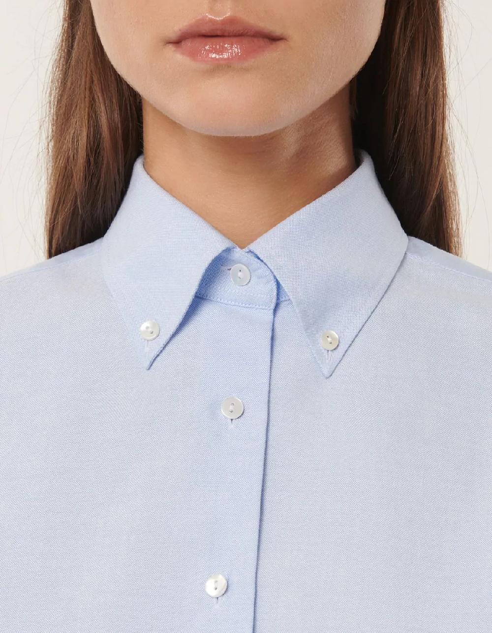 Xacus Camicia Celeste Cotone Tinta Unita In Saldo