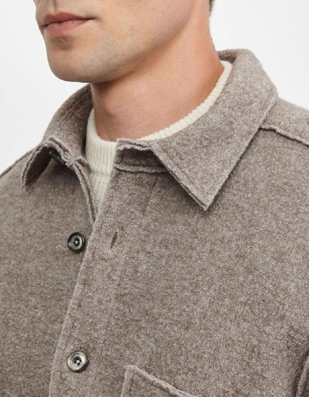 Xacus Camicia Collo italiano Tinta Unita Panno Cammello Sottocosto