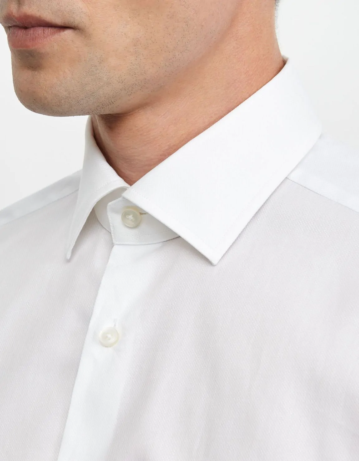 Xacus Camicia Collo italiano Tinta Unita Armaturato Bianco 2025