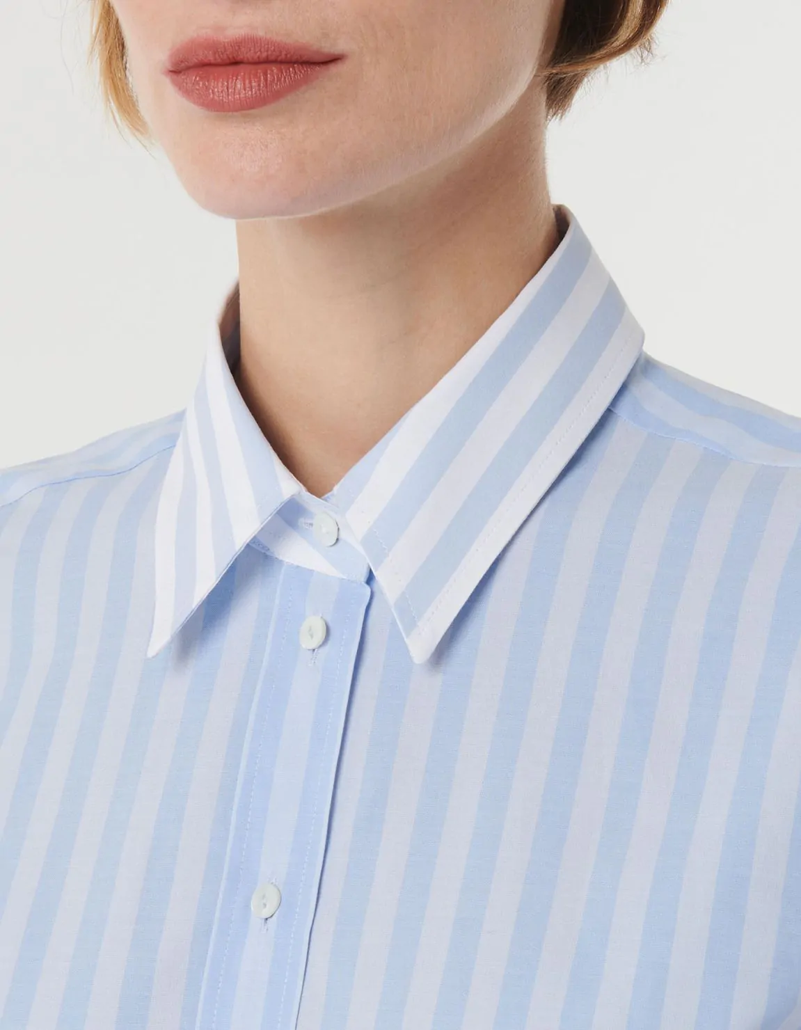Xacus Camicia Celeste Cotone Righe Outlet