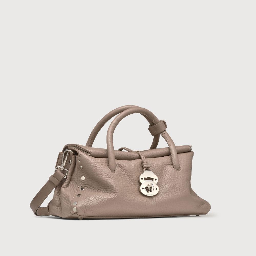 ﻿Zanellato BORSA DOTTA® SMALL IN PELLE MARTELLATA GREY CENERINO | Zanellato Italia