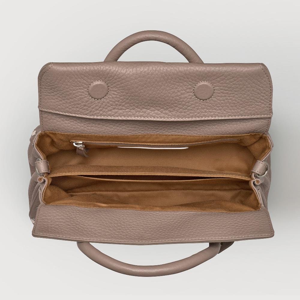 ﻿Zanellato BORSA DOTTA® SMALL IN PELLE MARTELLATA GREY CENERINO | Zanellato Italia