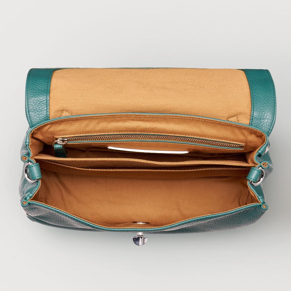 Zanellato BORSA POSTINA® SMALL IN PELLE MARTELLATA GREEN ACCA | Zanellato In Linea